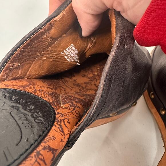 Lucky Brand Brown Leather Maddox Wooden Platform Heels Size 6.5 - Picture 3 of 9